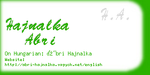 hajnalka abri business card